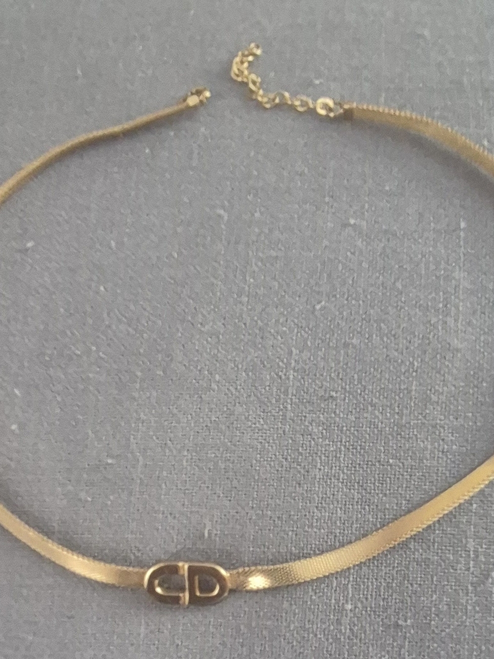 Dior Gold Ribbon Choker with CD Logo
